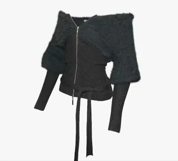 theredthread S contrast zip knit gray