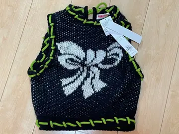 PAMEO POSE 새상품 아크릴 모헤어 니트 베스트