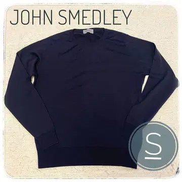 [ John Smedley ] 메리노울 얇은 소재 크루넥 니트 네이비