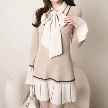 LIP SERVICE 셔츠 도킹 플리츠 원피스