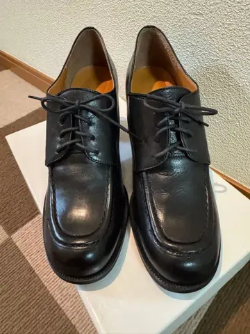 잉그 펌프스 하이힐 천연 가죽 레이스업 블랙 23.5cm