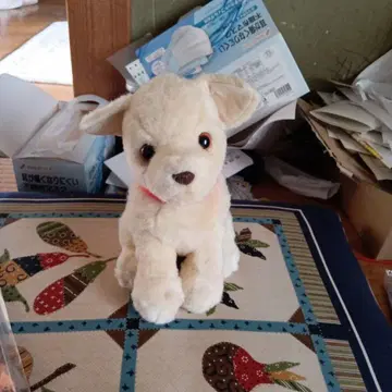 크림색 강아지 봉제 인형 약 30cm