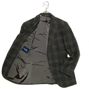 새상품급 가마쿠라 셔츠 테일러드 자켓 울 캐시미어 체크 그레이 M