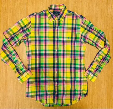 랄프 로렌 커스텀 핏 버튼 다운 체크 셔츠 S 사이즈