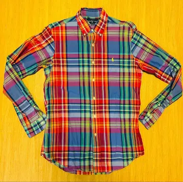 랄프 로렌 커스텀 핏 버튼 다운 체크 셔츠 S 사이즈