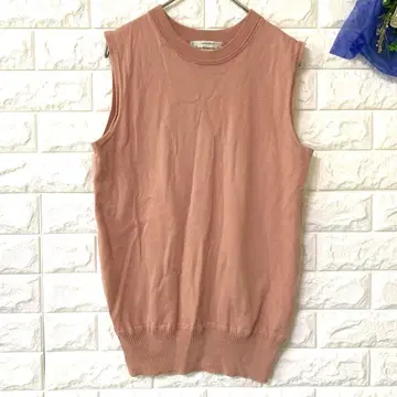 나노 유니버스 슬리브리스 니트 베스트 여성용 라운드넥 레이어드