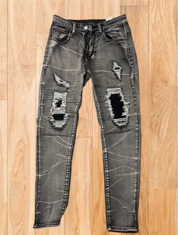 데미지 데님 스키니 데님 팬츠