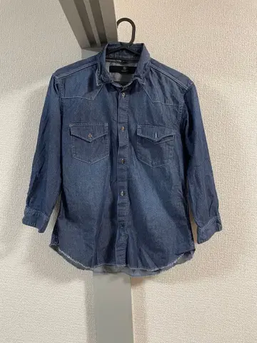 BEAUTY & YOUTH 다크 블루 데님 셔츠