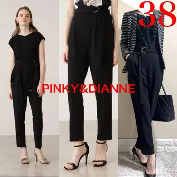 새상품급! PINKY&DIANNE 핑키앤다이안 벨트 포함 팬츠 블랙 M