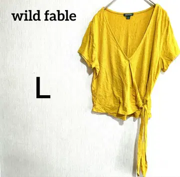 wild fable 머스타드 V넥 T셔츠 [ L ]