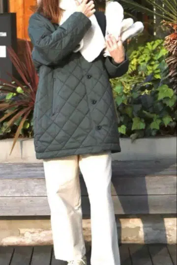 헬리한센 퀼팅 자켓 코트 여성용 카키 그린