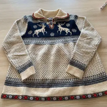 새상품급 BEAMS BOY 카라 부착 A라인 니트 스웨터