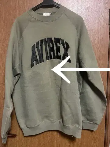 AVIREX XL 맨투맨 올리브 그린