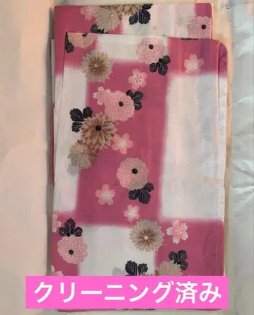 핑크와 화이트 꽃무늬 유카타