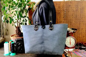 서리 내린 부테로 누메 가죽 바닥 토트백 L 사이즈 핸드메이드 소가죽