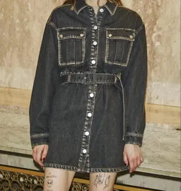 jouetie 프론트 버튼 미니 원피스 블랙 M 사이즈