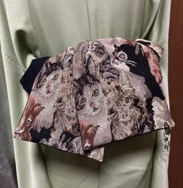 어른용 헤코비, 자카드 고양이 패턴, 길쭉함