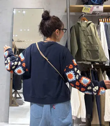 니코앤드 크로셰 콤비 풀오버 네이비 택 포함 새상품