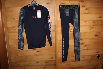 언더아머 LG 네이비 히트기어 컴프레션 웨어 상하의 세트