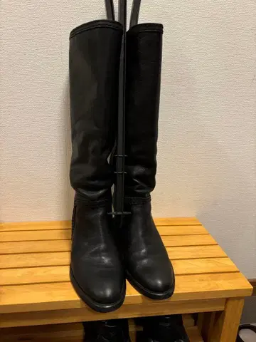 SAYA 다크 브라운 롱 부츠 인솔 가죽 브라운 23.5cm