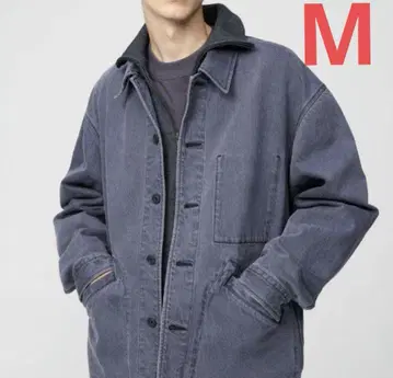 유니클로 U 오버사이즈 컬러 데님 자켓 그레이 M