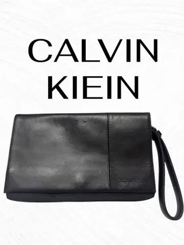 캘빈클라인 클러치백 블랙 가죽 x 나일론 로고