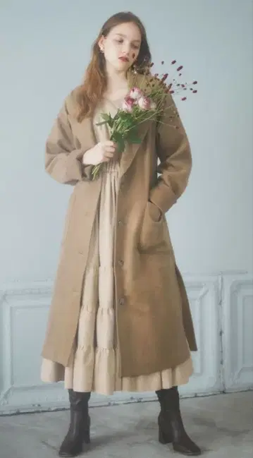 에후라 2WAY 오버 사이즈 울 코트