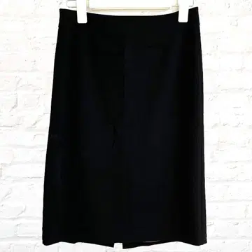 GLOW GENIC 타이트 스커트 미디 기장 블랙 슬릿 오피스