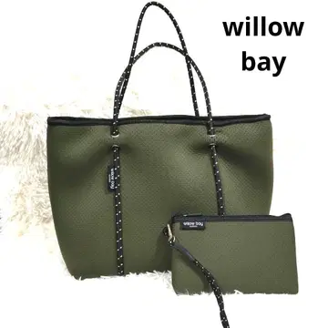 willow bay 파우치 포함 토트백 카키 올리브 그린