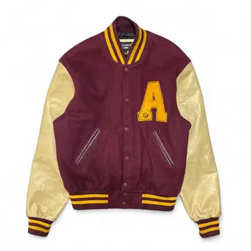 빈티지 농구 소매 인조 가죽 바시티 자켓 스타디움 자켓