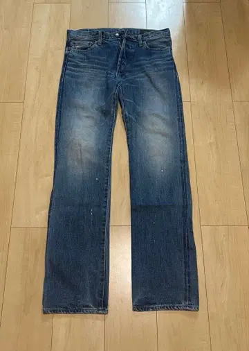 green 로우라이즈 스트레이트 데님 셀비지 28인치