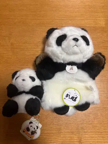 팬더 봉제 인형 2개 세트 퍼펫