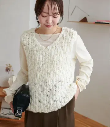 새상품급 디스코트 손뜨개질풍 베스트