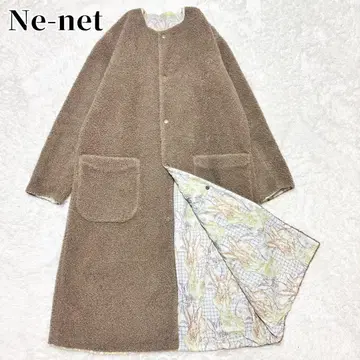 Ne-net 래빗 보아 리버서블 코트 노카라 테디베어 토끼