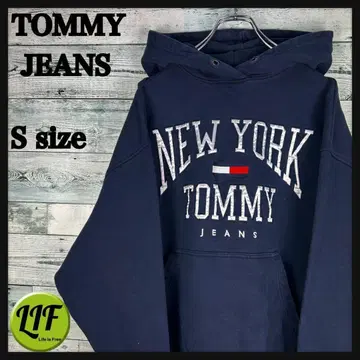 타미힐피거진스 자수 후드 맨투맨 네이비 S 4840