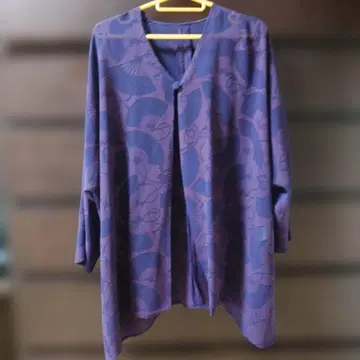 [ 새상품급 ] 시선당 보라색 부채 무늬 오부 소매 튜닉