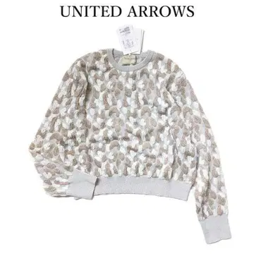UNITED ARROWS 유나이티드 애로우즈 패턴 니트 라메 자카드
