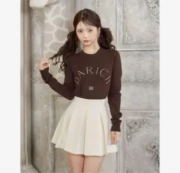 Darich 로고 니트탑 브라운