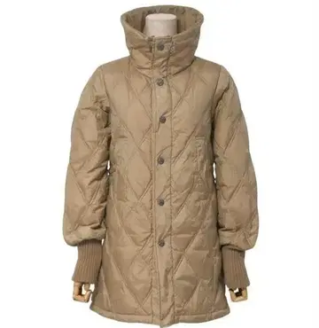 umii908 45rpm 다운 코트 리브 소매 허리 드로우 베이지