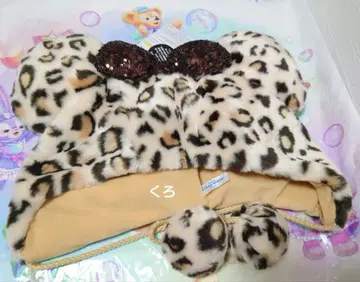 디즈니 레오파드 패턴 미니 팬캡 브라운 신상