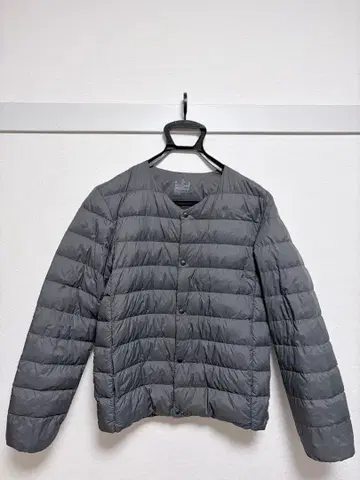 무인양품 경량 다운 노카라 자켓 다크 그레이 M 사이즈