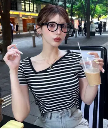 DIANTE*ASYMMETRY NECK HALF SLEEVE TOPS