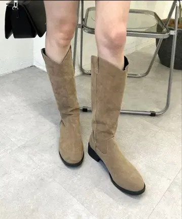 mystic 페이크 스웨이드 롱 부츠