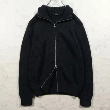 새상품급 갤러리 바이 꽈배기 짜임 코튼 지퍼 가디건 S 다크 네이비