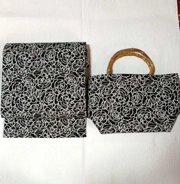 할인 가능 꽃무늬 리메이크 나고야 오비 & 세트 백