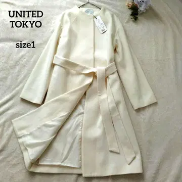 유나이티드 도쿄 노카라 롱 코트 화이트 사이즈 1