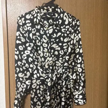 ZARA 레오파드 무늬 롱 원피스 셔츠 L 자라