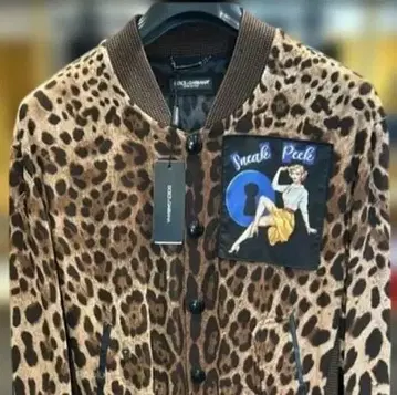 돌체앤가바나 레오파드 봄버 자켓 런웨이 모델