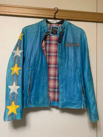 초레어 Schott 파랑 가죽 자켓 S 사이즈