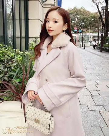 미셸 마카롱 롱 퍼 코트